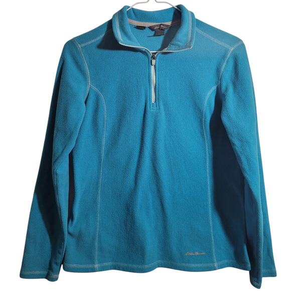 Eddie bauer polartec fleece quarter zip turquoise outdoor pullover xs womens - Picture 1 of 9